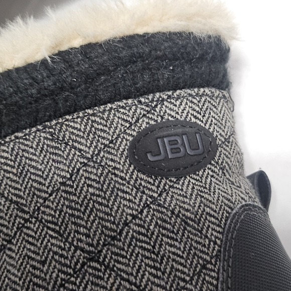 JBU by Jambu Black Herringbone Jane Faux Fur Lined Boot Bootie Womens 10M - Picture 4 of 13
